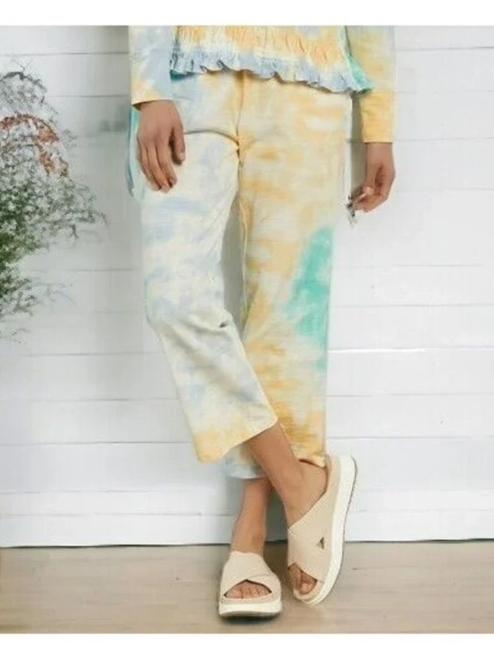 Soft Surroundings Mabel lounge pants cropped straight leg canyon sunset